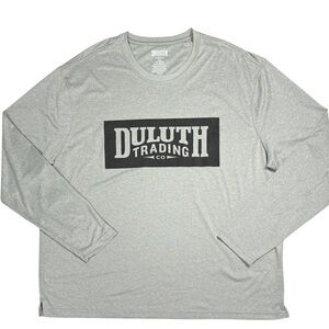 Duluth Trading Co 2X Men's Gray Logo Long Sleeve T-shirt